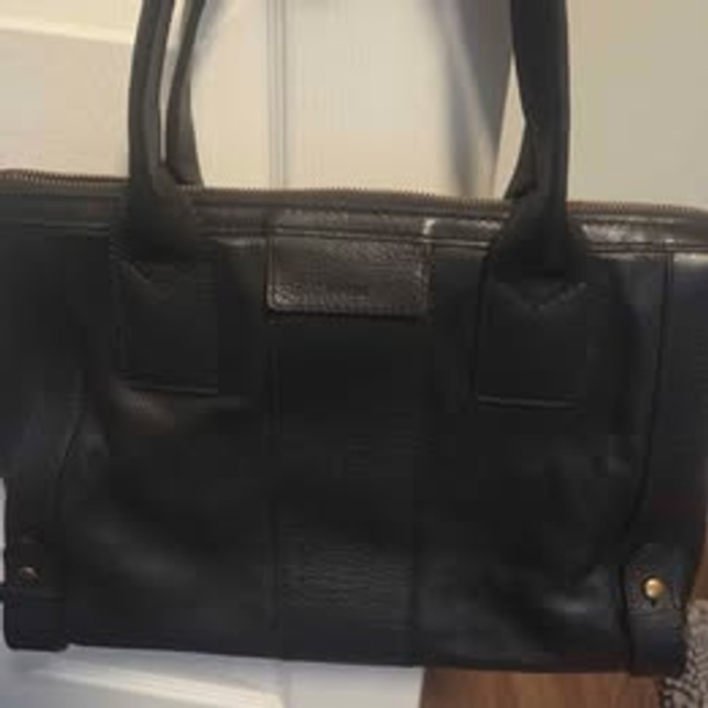 Fossil Gwen  Black Leather Tote Bag purse new without tags